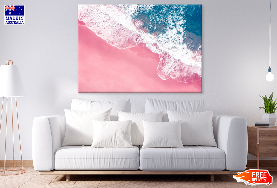 Sea Shore & Sea Waves Aerial Viwe Photograph Print 100% Australian Made