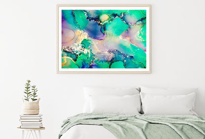 Green Blue & Gold Abstract Design Home Decor Premium Quality Poster Print Choose Your Sizes