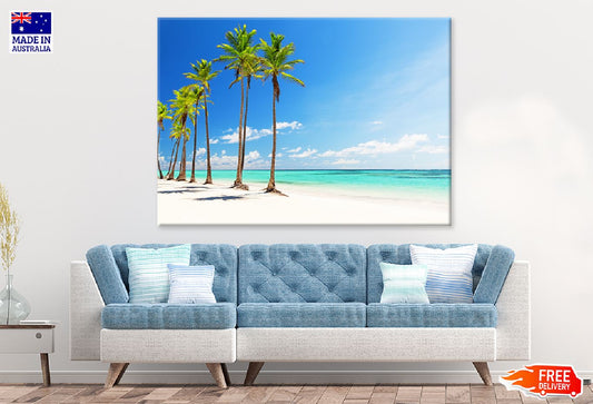 Palm Trees Near Beach Sky View Photograph Print 100% Australian Made