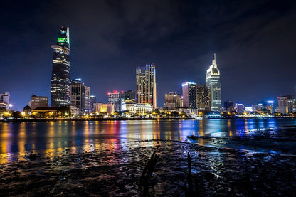 Ho Chi Minh Museum Night view from Saigon River Photograph Print 100% Australian Made