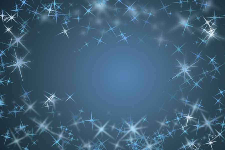 Silver Stars & Blue Abstract Design Print 100% Australian Made
