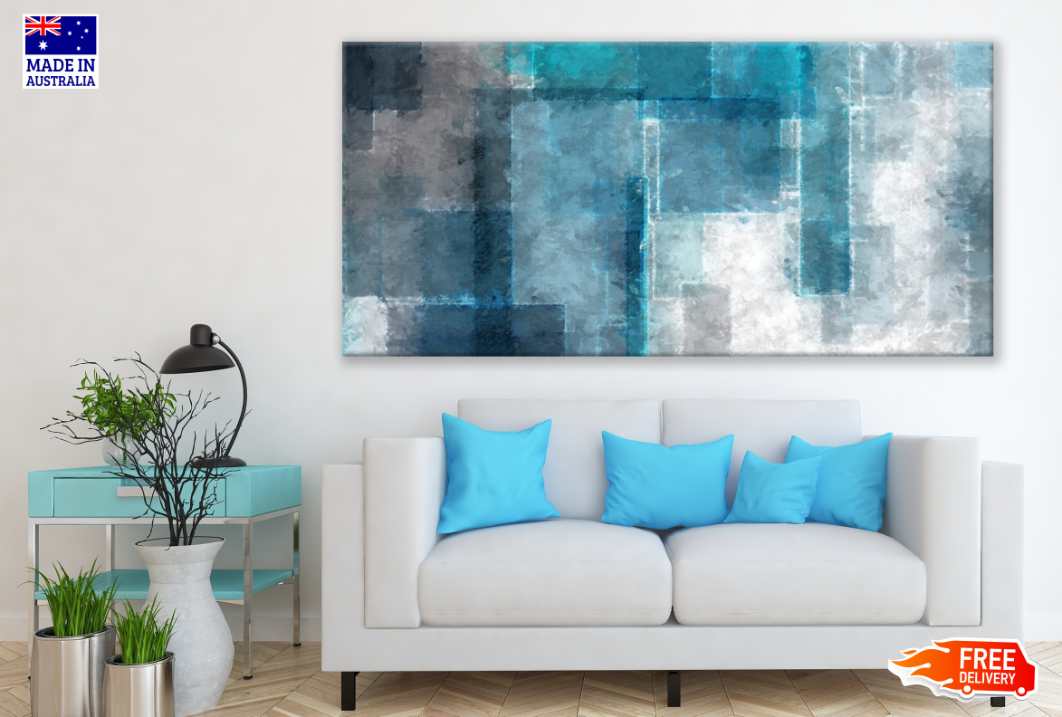 Texture Blue White Painting Print 100% Australian Made