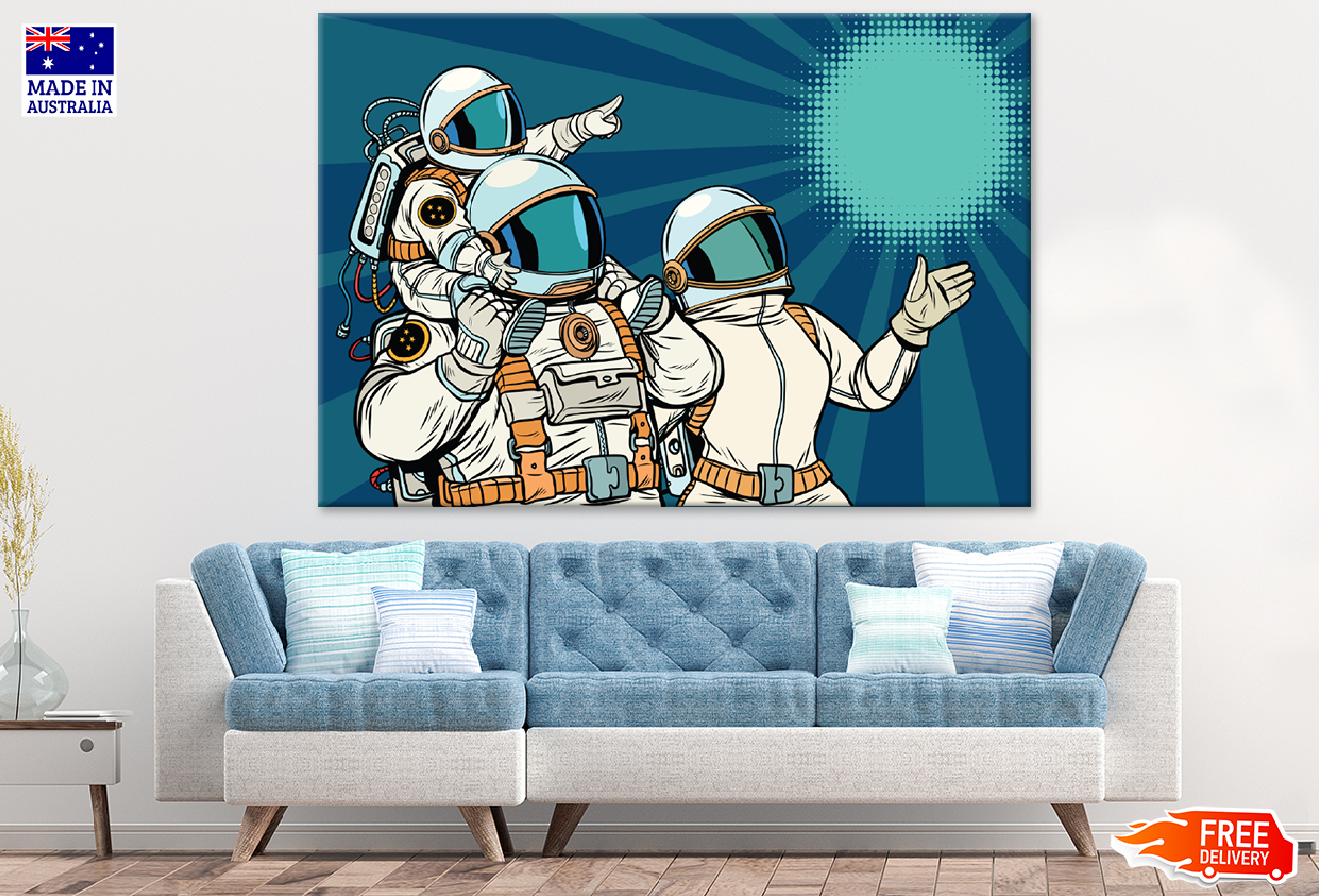 Astronaut Family Illustration Print 100% Australian Made