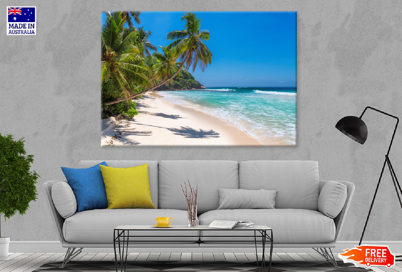 Sea & Palm Trees Jamaica Island Photograph Print 100% Australian Made