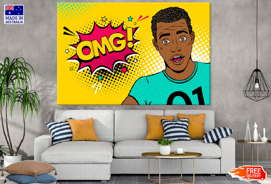 OMG Quote & African Man Vector Print 100% Australian Made