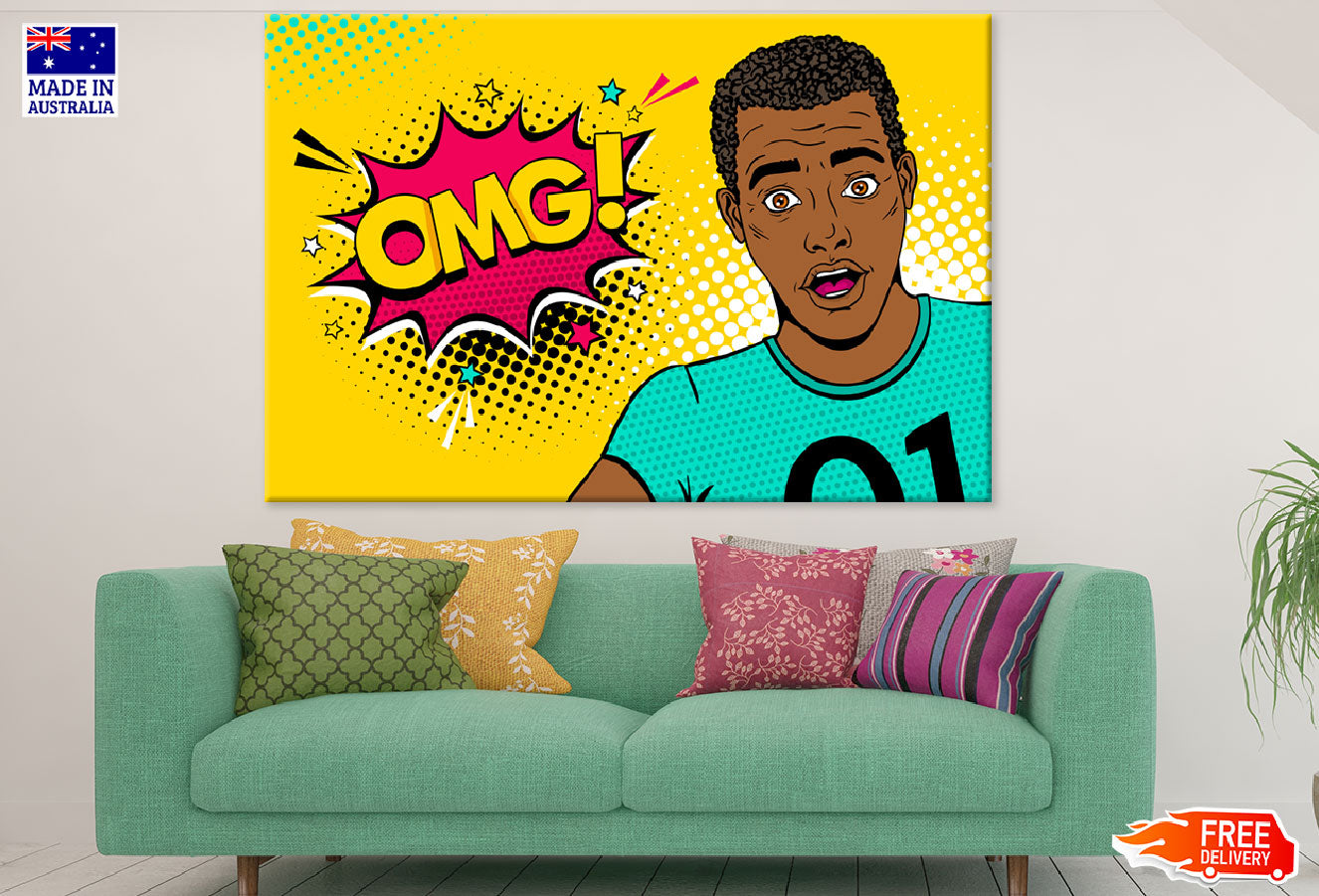 OMG Quote & African Man Vector Print 100% Australian Made