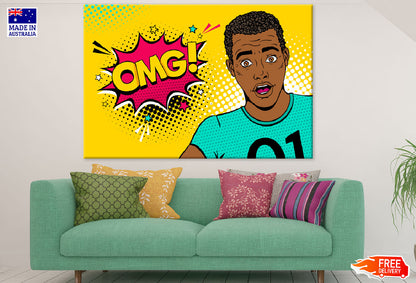 OMG Quote & African Man Vector Print 100% Australian Made