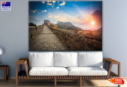 Sunset View from Great Wall in China Photograph Print 100% Australian Made