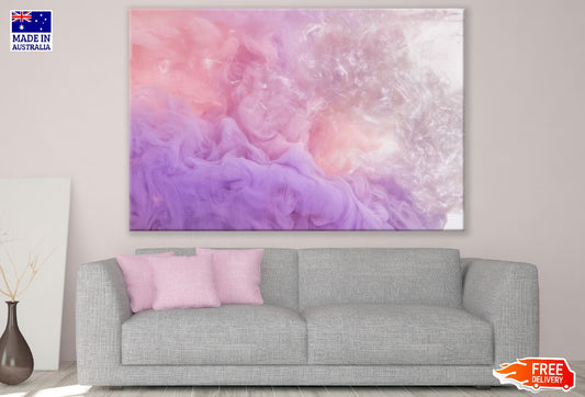 Pink & Grey Smoke Abstract Design Print 100% Australian Made