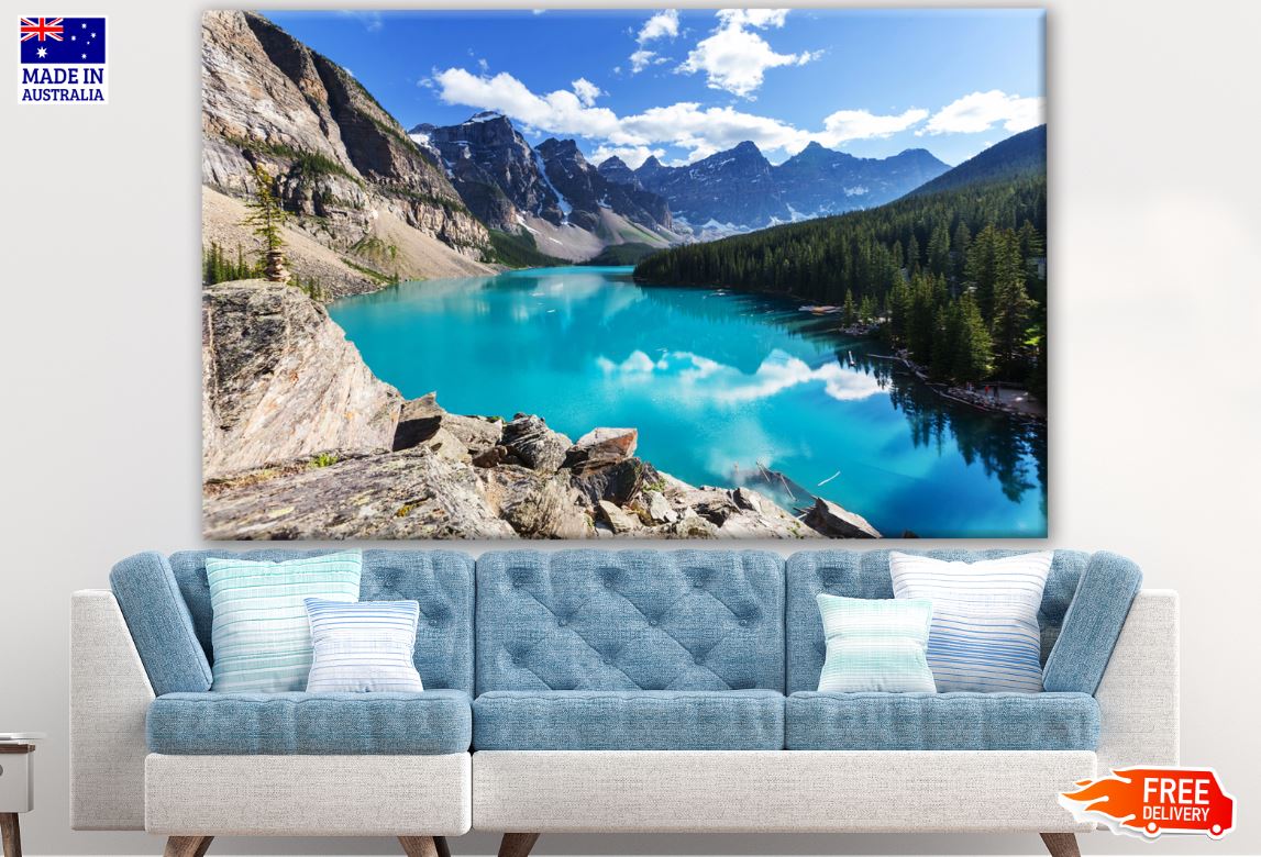 Beautiful Turquoise Waters of the Moraine Lake in Canada Photograph Print 100% Australian Made