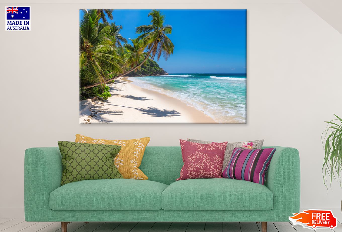 Sea & Palm Trees Jamaica Island Photograph Print 100% Australian Made