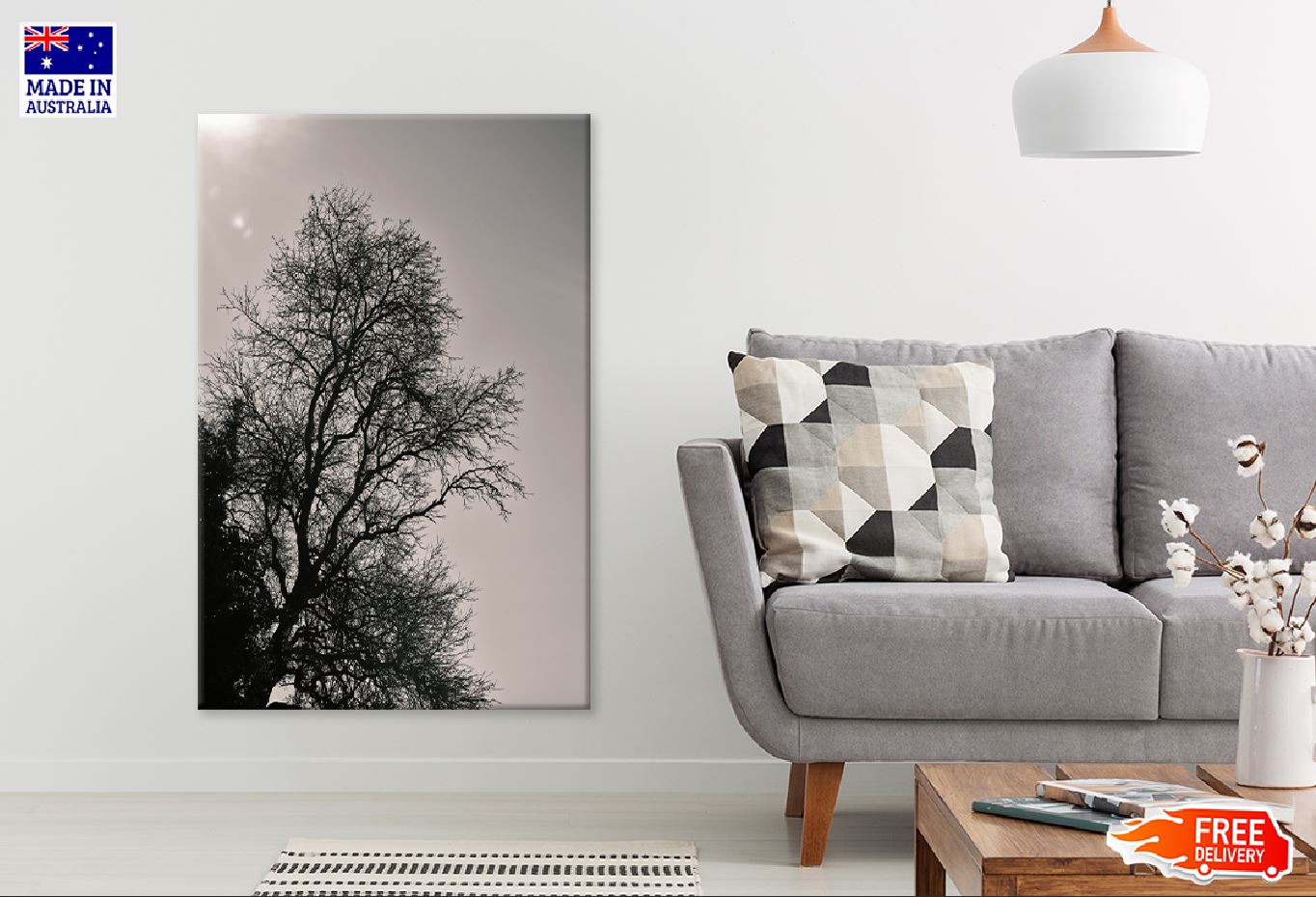 Dead Tree with Sky B&W Photograph Print 100% Australian Made