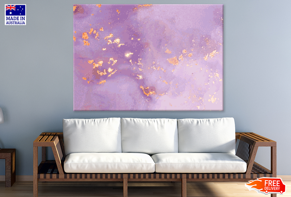 Pink Purple & Gold Abstract Design Print 100% Australian Made