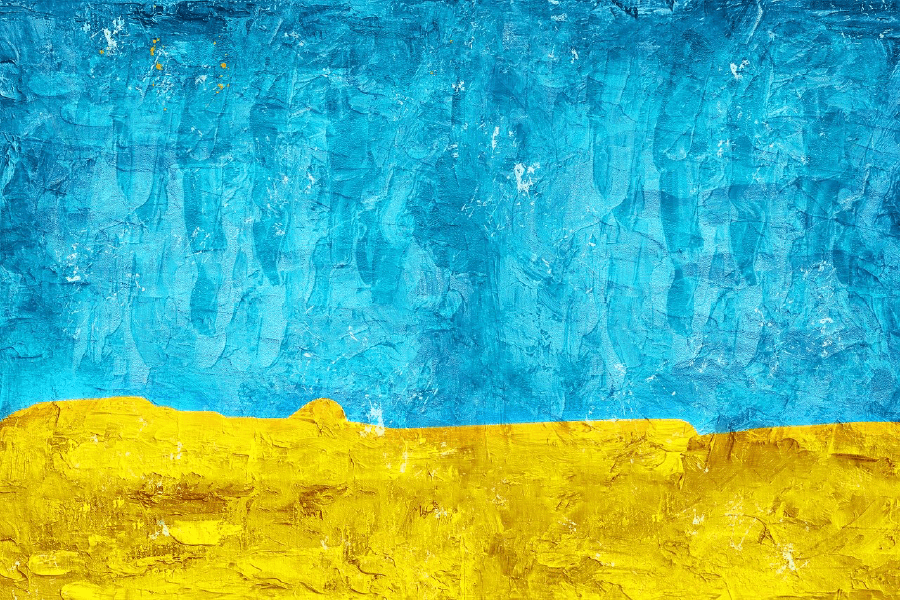 Blue & Yellow Abstract Design Print 100% Australian Made