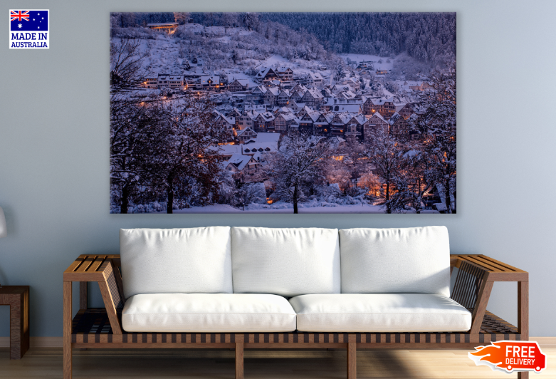 Snow During Winter Print 100% Australian Made
