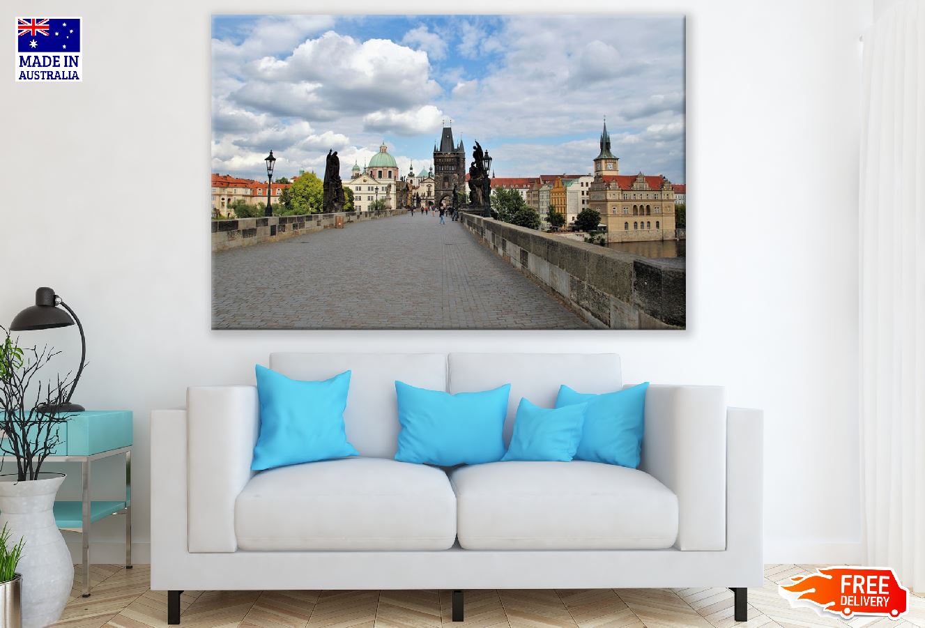 Charles Bridge & Vltava River in Prague Photograph Print 100% Australian Made