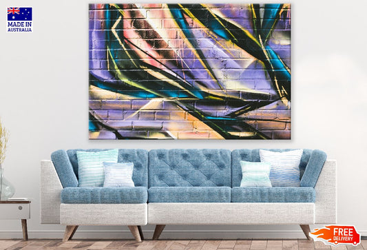 Black Yellow & Purple Paint Abstract Design Print 100% Australian Made