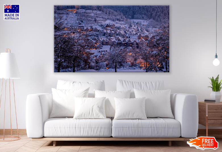 Snow During Winter Print 100% Australian Made