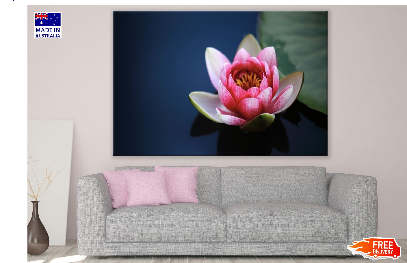 Pink Lotus Flower Closeup Photograph Print 100% Australian Made