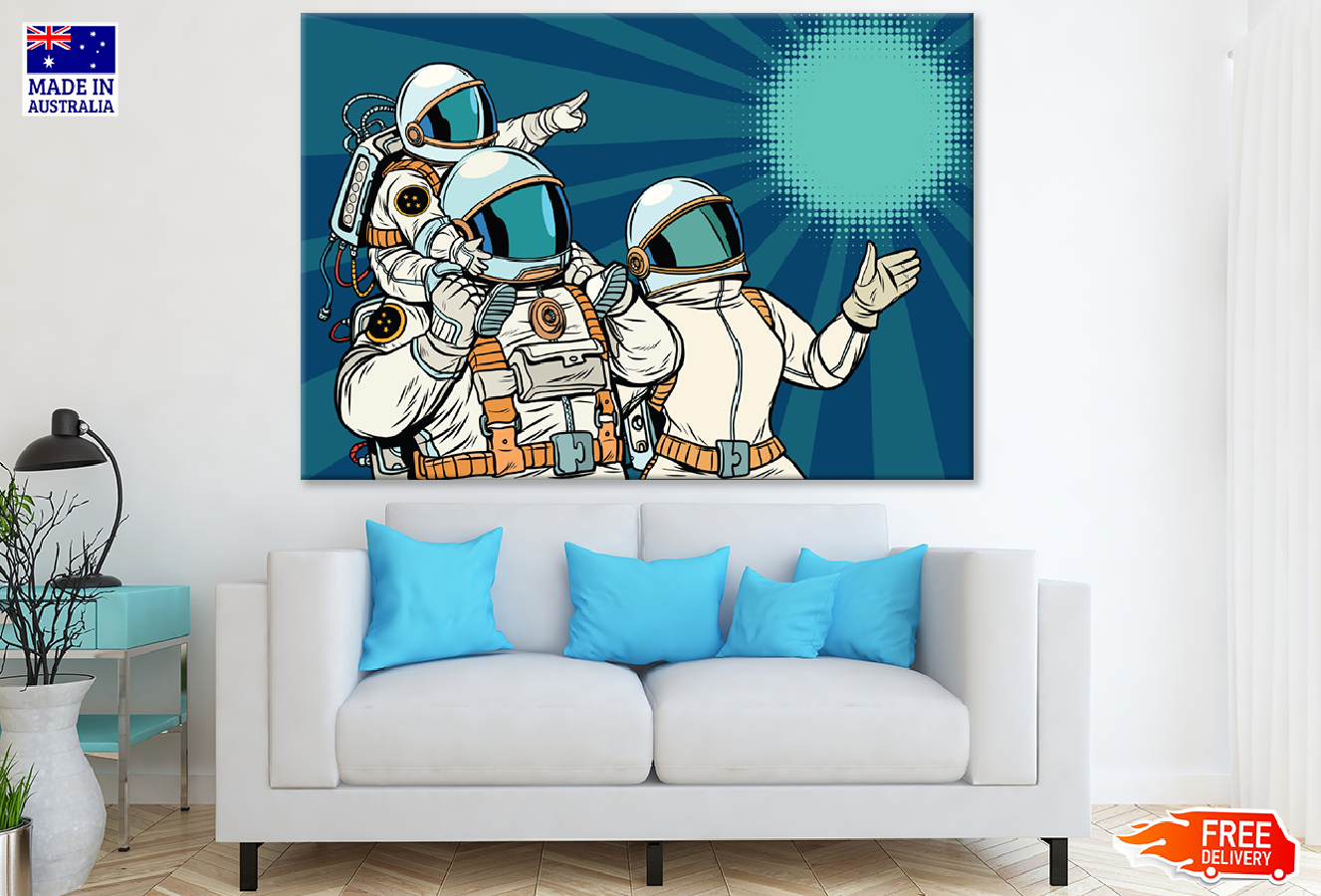 Astronaut Family Illustration Print 100% Australian Made