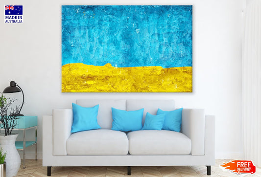 Blue & Yellow Abstract Design Print 100% Australian Made