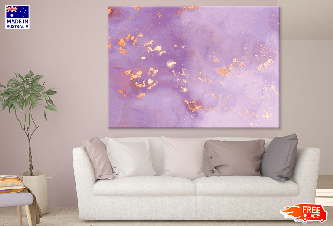 Pink Purple & Gold Abstract Design Print 100% Australian Made