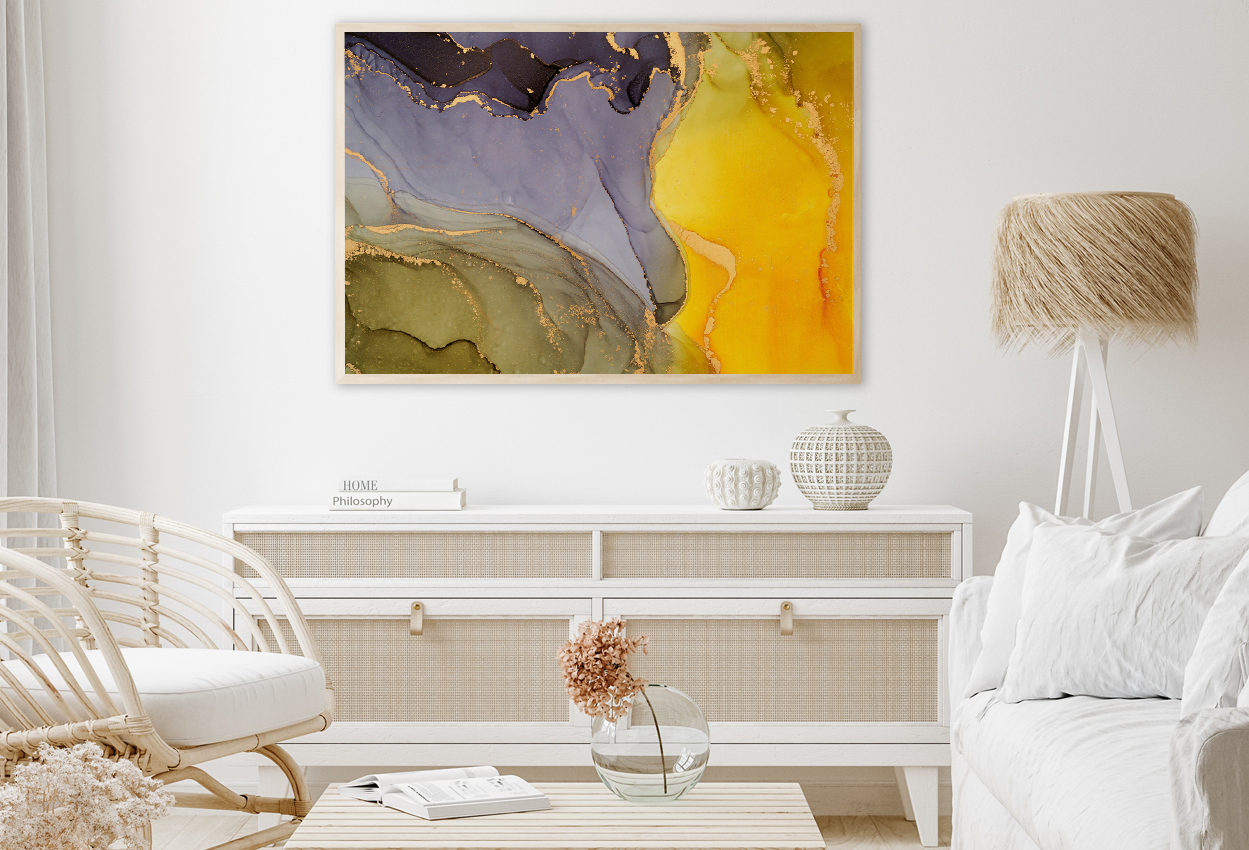 Purple Yellow & Green Abstract Design Home Decor Premium Quality Poster Print Choose Your Sizes