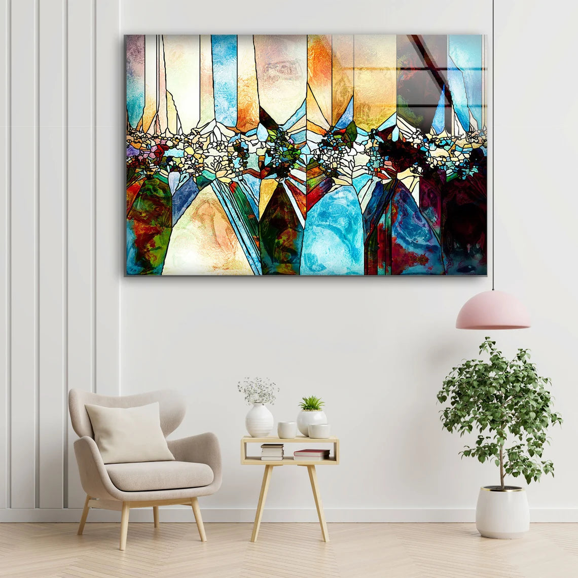 Colorful Abstract Mosaic Glass Design Acrylic Glass Print Tempered Glass Wall Art 100% Made in Australia Ready to Hang