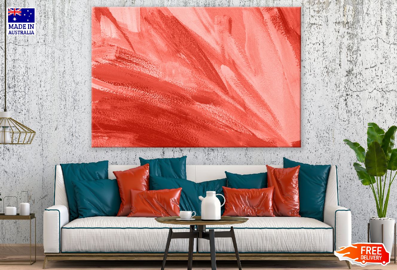 Red Abstract Design Print 100% Australian Made