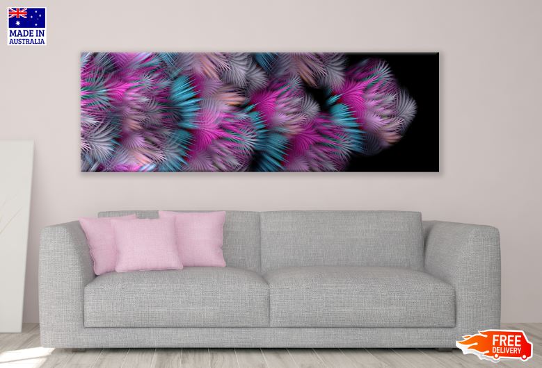 Panoramic Canvas Colorful Abstract Design High Quality 100% Australian Made Wall Canvas Print Ready to Hang