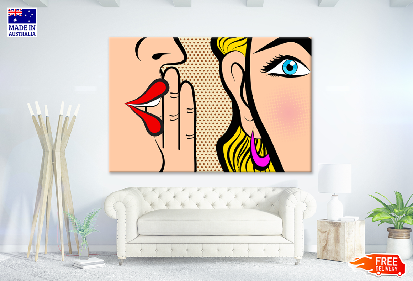 Girls Whispering Illustration Print 100% Australian Made