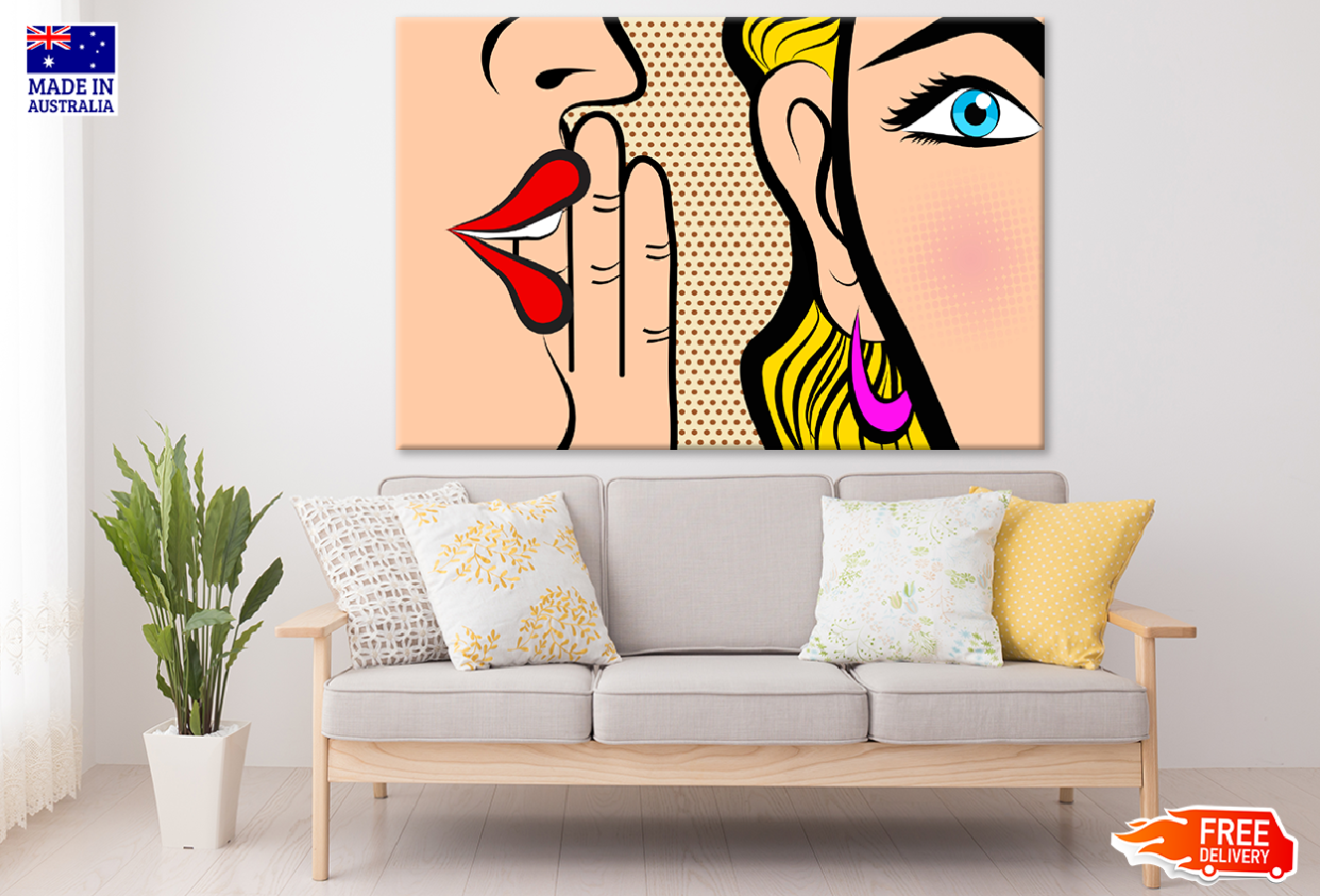 Girls Whispering Illustration Print 100% Australian Made