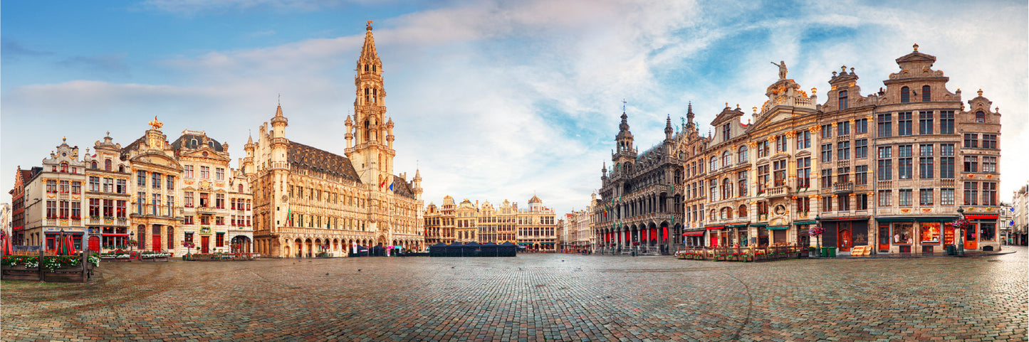 Panoramic Canvas Brussels Grand Place View Photograph High Quality 100% Australian Made Wall Canvas Print Ready to Hang