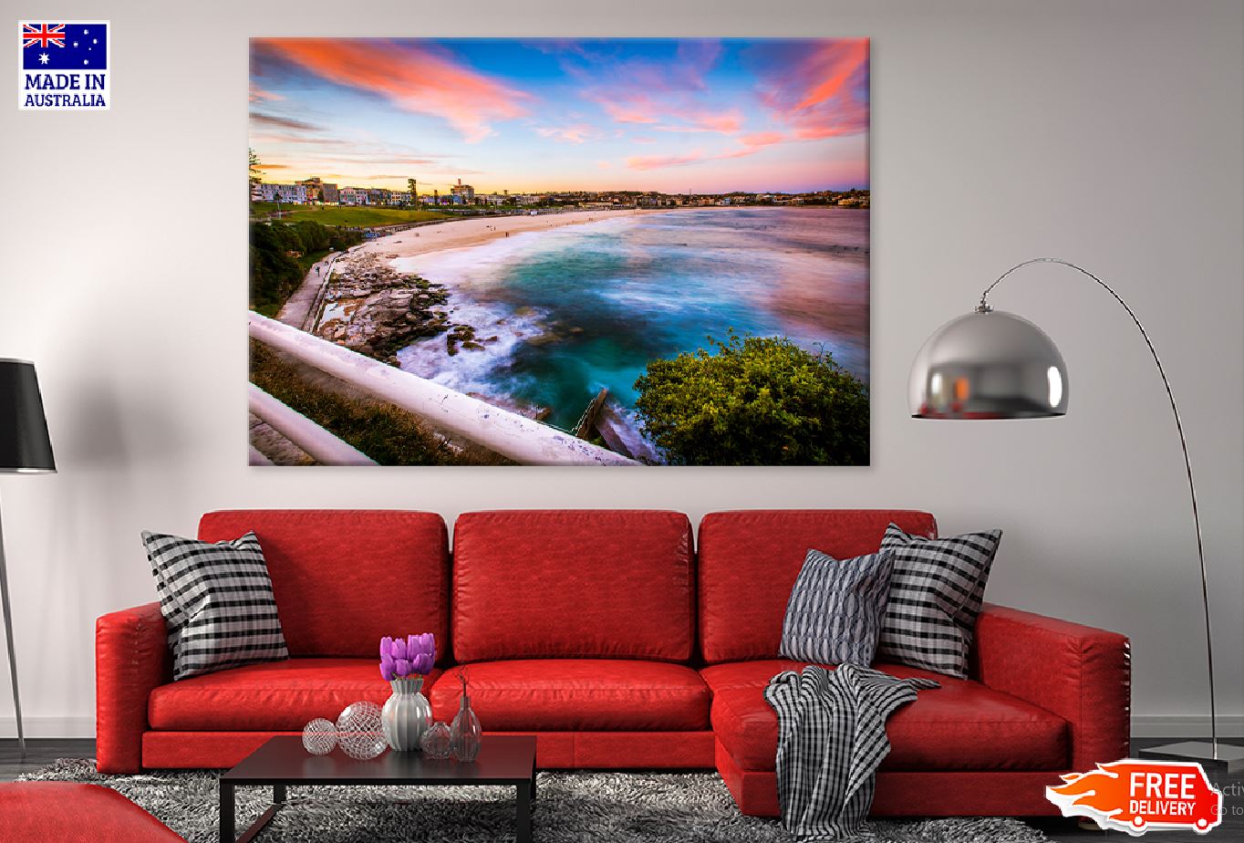 Sunset at Bondi Beach View Photograph Sydney Print 100% Australian Made