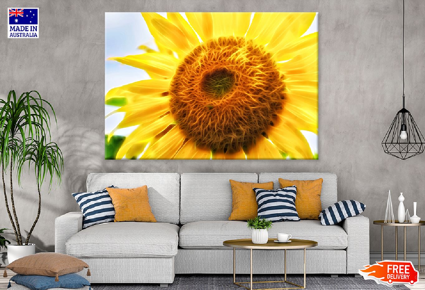 Sunflower Digital Art Design Print 100% Australian Made