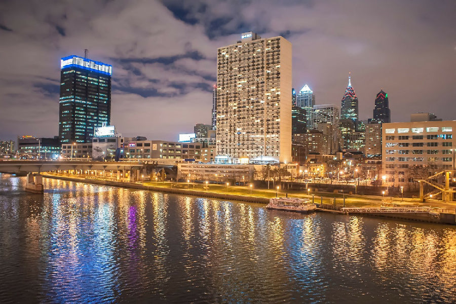 City Skyline View in Philadelphia, USA Print 100% Australian Made