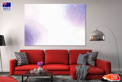 White Purple & Gold Abstract Design Print 100% Australian Made