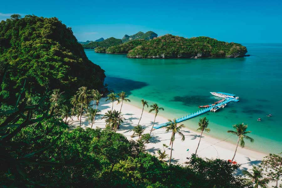 Bella Home Beach & Island Aerial View Print Canvas Ready to hang