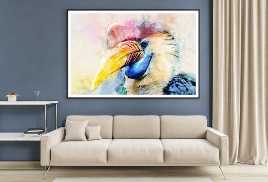 Hornbill Bird Watercolor Painting Home Decor Premium Quality Poster Print Choose Your Sizes