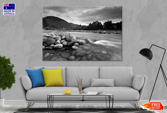 Mountain River Dunajec B&W Photograph Print 100% Australian Made