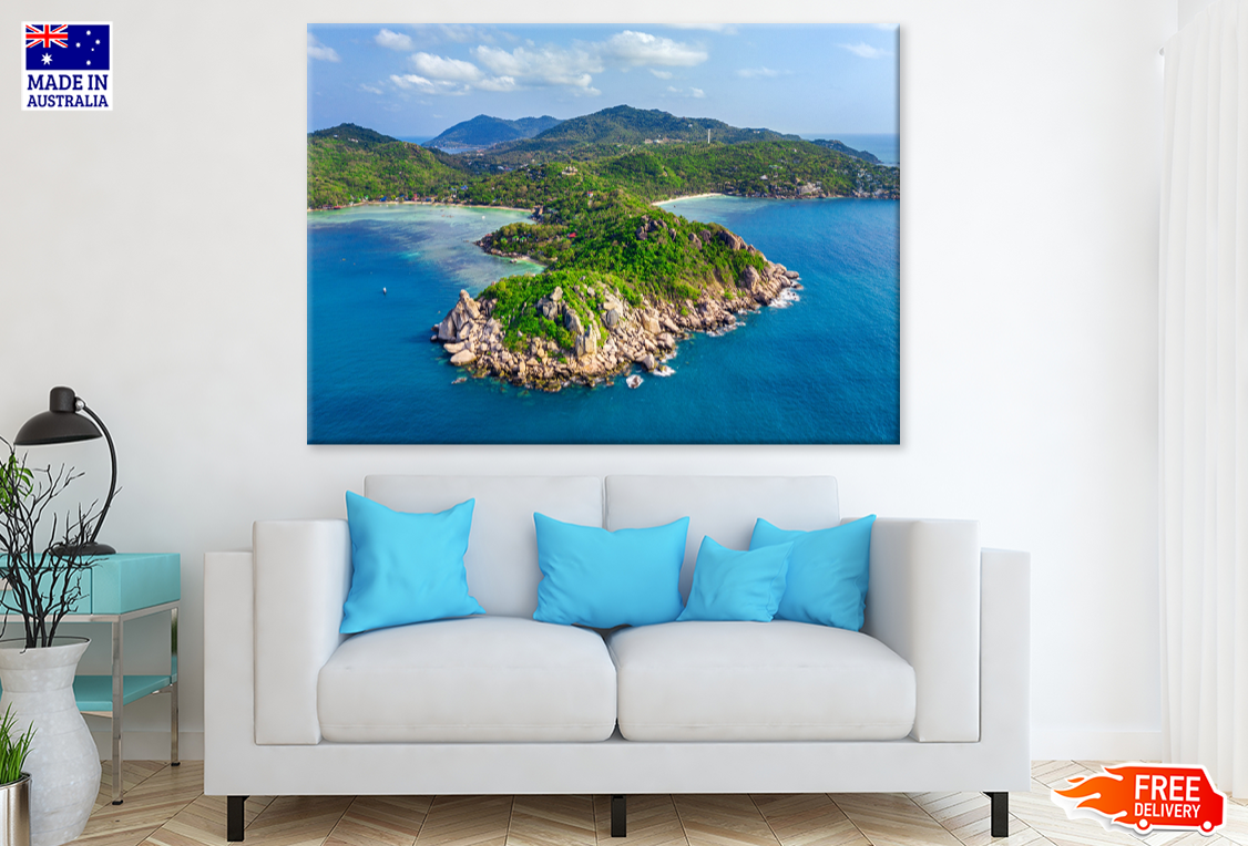 Island & Sea Aerial View Photograph Print 100% Australian Made