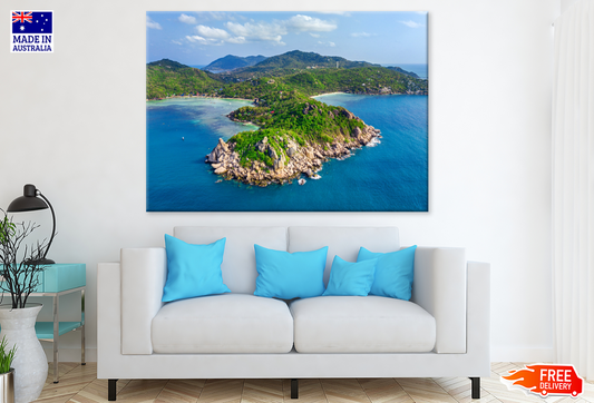 Island & Sea Aerial View Photograph Print 100% Australian Made