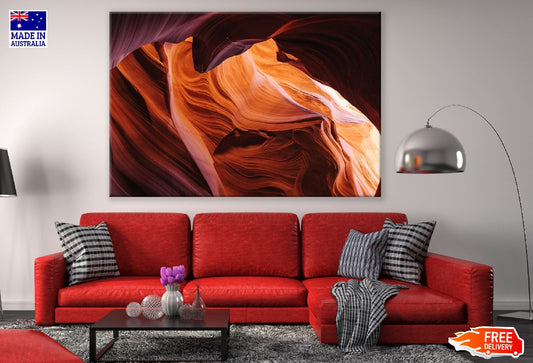 Maroon & Orange Abstract Design Print 100% Australian Made