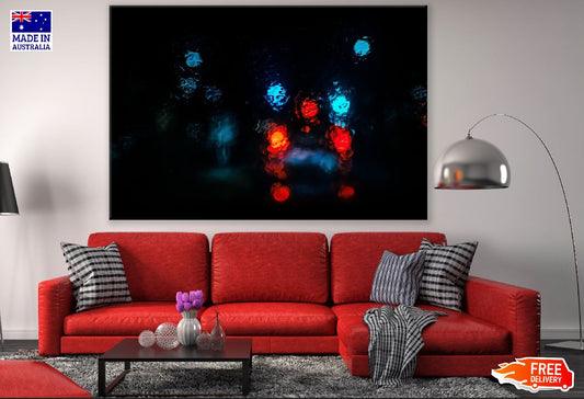 Blue Red Color Spots Digital Abstract Design Print 100% Australian Made