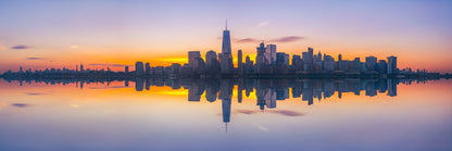 Panoramic Canvas New York City Skyline Reflections View High Quality 100% Australian Made Wall Canvas Print Ready to Hang