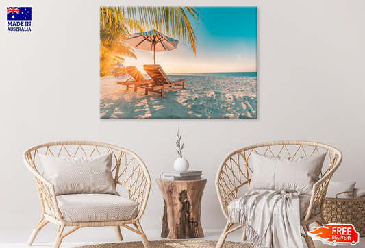 Beach Huts & Sea Sunset View Photograph Print 100% Australian Made