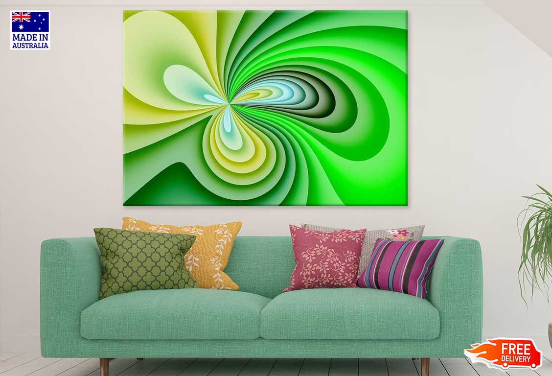 Green & Yellow Digital Abstract Design Print 100% Australian Made