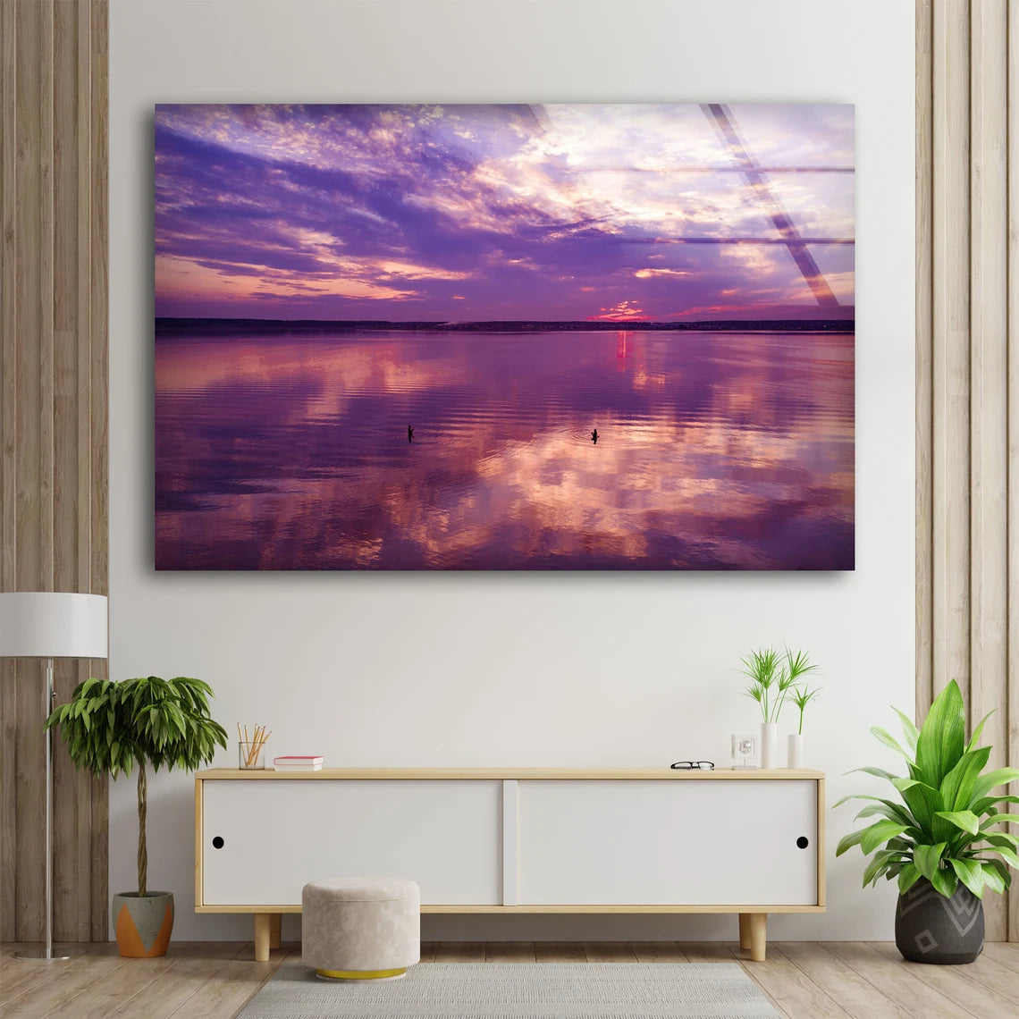 Sunset Sky Over Lake Photograph Acrylic Glass Print Tempered Glass Wall Art 100% Made in Australia Ready to Hang