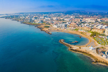 Cyprus Protaras City & Sea Aerial View Photograph Home Decor Premium Quality Poster Print Choose Your Sizes