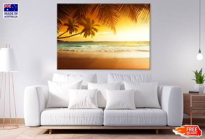 Palm Trees & Sea Sunset View Photograph Print 100% Australian Made